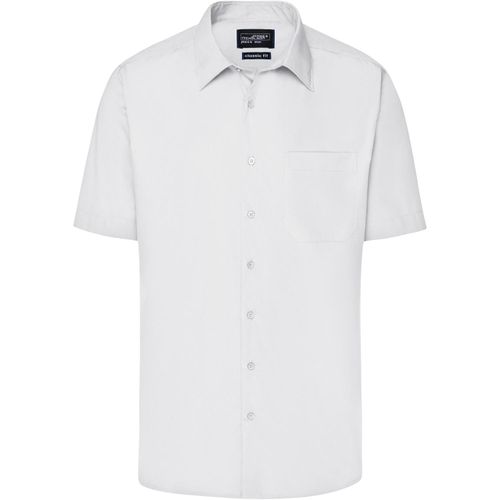 Men's Business Shirt Short-Sleeved - Klassisches Shirt aus strapazierfähigem Mischgewebe [Gr. 6XL] (Art.-Nr. CA202254) - Pflegeleichte Popeline-Qualität mi...