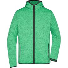 Men's Knitted Fleece Hoody - Kapuzenjacke aus Strickfleece in Melange-Optik [Gr. XL] (green-melange/black) (Art.-Nr. CA204616)