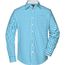 Men's Checked Shirt - Modisches Karoshirt mit Uni-Einsätzen an Kragen und Manschette [Gr. 3XL] (turquoise/white) (Art.-Nr. CA206432)