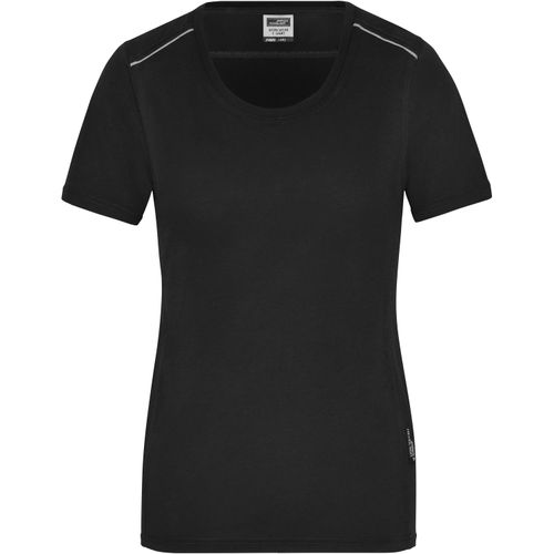 Ladies' Workwear T-Shirt - Strapazierfähiges und pflegeleichtes T-shirt mit Kontrastpaspel [Gr. L] (Art.-Nr. CA207883) - Materialmix aus gekämmter, ringgesponne...