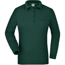 Ladies' Workwear Polo Pocket Longsleeve - Pflegeleichtes und strapazierfähiges Langarm Polo mit Brusttasche [Gr. L] (dark-green) (Art.-Nr. CA209034)