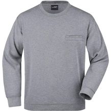 Men's Round Sweat Pocket - Klassisches Sweatshirt mit Brusttasche [Gr. XXL] (grey-heather) (Art.-Nr. CA209188)
