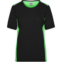 Ladies' Workwear T-Shirt - Strapazierfähiges und pflegeleichtes T-Shirt mit Kontrasteinsätzen [Gr. XS] (black/lime-green) (Art.-Nr. CA209587)