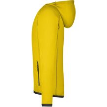 Men's Hooded Fleece - Modische Fleece Kapuzenjacke [Gr. L] (gelb / grau) (Art.-Nr. CA209731)