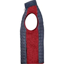 Men's Knitted Hybrid Vest - Weste im stylischen Materialmix [Gr. M] (rot / grau) (Art.-Nr. CA210430)