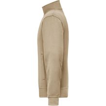 Workwear Sweat Jacket - Sweat-Jacke mit Stehkragen und Reißverschluss [Gr. M] (braun / grau) (Art.-Nr. CA211653)