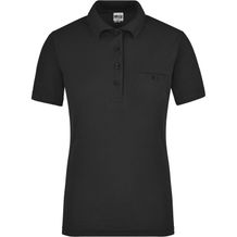 Ladies' Workwear Polo Pocket - Pflegeleichtes und strapazierfähiges Polo mit Brusttasche [Gr. XXL] (black) (Art.-Nr. CA212845)