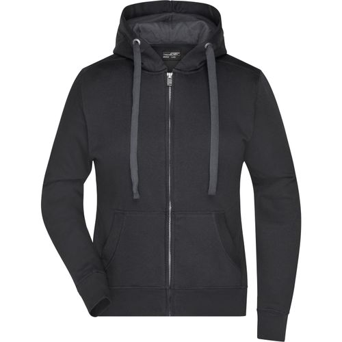 Ladies' Hooded Jacket - Premium Sweatjacke mit Bionic®-Finish [Gr. S] (Art.-Nr. CA213099) - Hochwertige Sweatqualität mit angeraute...