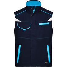 Workwear Vest - Funktionelle Weste im sportlichen Look mit hochwertigen Details [Gr. XL] (navy/turquoise) (Art.-Nr. CA213443)