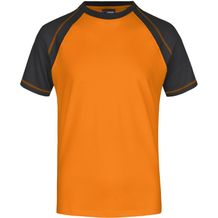 Men's Raglan-T - T-Shirt in sportlicher, zweifarbiger Optik [Gr. 3XL] (orange/black) (Art.-Nr. CA215169)