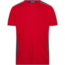 Men's Workwear T-Shirt - Strapazierfähiges und pflegeleichtes T-Shirt mit Kontrasteinsätzen [Gr. 4XL] (red/navy) (Art.-Nr. CA216568)