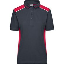Ladies' Workwear Polo - Pflegeleichtes und strapazierfähiges Polo mit Kontrasteinsätzen [Gr. L] (carbon/red) (Art.-Nr. CA216728)