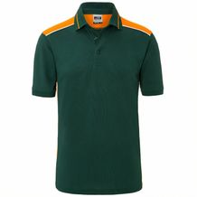 Men's Workwear Polo - Pflegeleichtes und strapazierfähiges Polo mit Kontrasteinsätzen [Gr. 6XL] (dark-green/orange) (Art.-Nr. CA218895)