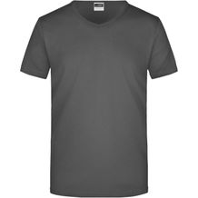 Men's Slim Fit V-T - Figurbetontes V-Neck-T-Shirt [Gr. L] (graphite) (Art.-Nr. CA220310)