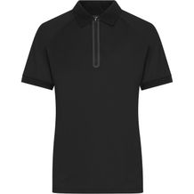 Ladies' Zip-Polo - Polo mit Reißverschluss aus Funktions-Polyester für Promotion, Sport und Freizeit [Gr. XS] (black/black) (Art.-Nr. CA222549)