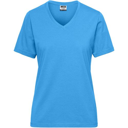 Ladies' BIO Workwear T-Shirt - Strapazierfähiges und pflegeleichtes T-Shirt [Gr. XL] (Art.-Nr. CA224162) - Materialmix aus gekämmter, ringgesponne...