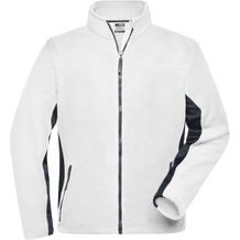 Men's Workwear Fleece Jacket - Strapazierfähige Fleecejacke im Materialmix [Gr. 6XL] (white/carbon) (Art.-Nr. CA226964)