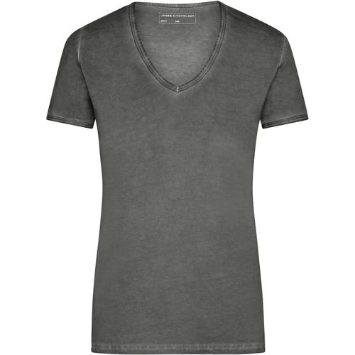 Ladies' Gipsy T-Shirt - Trendiges T-Shirt mit V-Ausschnitt [Gr. XL] (Art.-Nr. CA229138) - Baumwoll Single Jersey mit aufwändige...