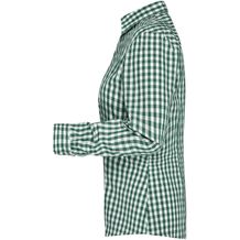 Ladies' Checked Blouse - Modisches Karoshirt mit Uni-Einsätzen an Kragen und Manschette [Gr. XXL] (grün / weiß) (Art.-Nr. CA229926)