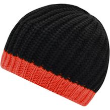 Wintersport Hat - Strickmütze mit Kontrastabschluss (rot / schwarz) (Art.-Nr. CA230240)