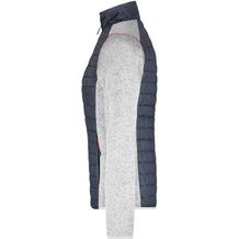 Ladies' Knitted Hybrid Jacket - Strickfleecejacke im stylischen Materialmix (light-melange / anthracite-melange) (Art.-Nr. CA230603)