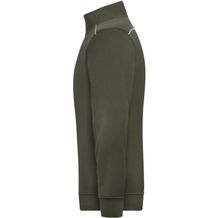 Workwear Half-Zip Sweat - SOLID - - Sweatshirt mit Stehkragen, Reißverschluss und Kontrastpaspel [Gr. L] (braun / grün / oliv) (Art.-Nr. CA232661)