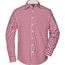 Men's Checked Shirt - Modisches Karoshirt mit Uni-Einsätzen an Kragen und Manschette [Gr. XL] (bordeaux/white) (Art.-Nr. CA235463)