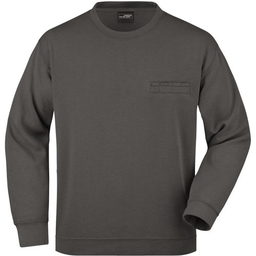 Men's Round Sweat Pocket - Klassisches Sweatshirt mit Brusttasche [Gr. XXL] (Art.-Nr. CA235594) - Hochwertige Sweat-Qualität mit angeraut...
