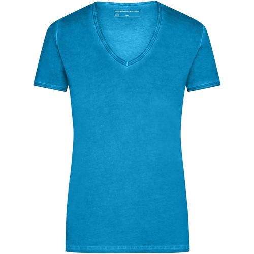 Ladies' Gipsy T-Shirt - Trendiges T-Shirt mit V-Ausschnitt [Gr. XXL] (Art.-Nr. CA235792) - Baumwoll Single Jersey mit aufwändige...
