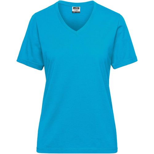 Ladies' BIO Workwear T-Shirt - Strapazierfähiges und pflegeleichtes T-Shirt [Gr. XS] (Art.-Nr. CA236513) - Materialmix aus gekämmter, ringgesponne...