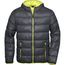 Men's Down Jacket - Ultraleichte Daunenjacke mit Kapuze in sportlichem Style [Gr. XXL] (carbon/acid-yellow) (Art.-Nr. CA237901)