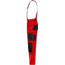 Workwear Pants with Bib - STRONG - - Spezialisierte Latzhose mit funktionellen Details [Gr. 56] (schwarz / Rot) (Art.-Nr. CA237976)