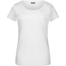 Ladies'-T Pocket - T-Shirt mit modischer Brusttasche [Gr. XS] (white) (Art.-Nr. CA238096)