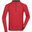 Men's Sports Shirt Longsleeve - Langarm Funktionsshirt für Fitness und Sport [Gr. XXL] (red-melange/titan) (Art.-Nr. CA239171)