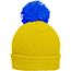 Pompon Hat with Brim - Strickmütze mit Umschlag und Pompon (yellow/azur) (Art.-Nr. CA239272)