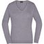 Ladies' V-Neck Pullover - Klassischer Baumwoll-Pullover [Gr. S] (grey-heather) (Art.-Nr. CA239975)