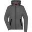 Ladies' Hooded Jacket - Kapuzenjacke mit modischen Details in Melange-Optik [Gr. XS] (dark-melange) (Art.-Nr. CA240130)