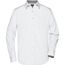 Men's Plain Shirt - Modisches Shirt mit Karo-Einsätzen an Kragen und Manschette [Gr. L] (white/black-white) (Art.-Nr. CA242628)