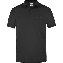 Men´s Workwear Polo Pocket - Pflegeleichtes und strapazierfähiges Polo mit Brusttasche [Gr. S] (black) (Art.-Nr. CA243076)