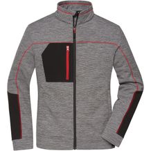 Ladies' Structure Fleece Jacket - Pflegeleichte Strick-Fleecejacke für Arbeit und Freizeit [Gr. 4XL] (carbon-melange/black/red) (Art.-Nr. CA245208)