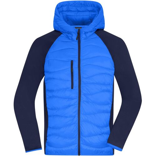 Men's Hybrid Jacket - Sportliche Jacke mit Kapuze im attraktiven Materialmix [Gr. XL] (Art.-Nr. CA246009) - Pflegeleichter Stretchfleece kombiniert...