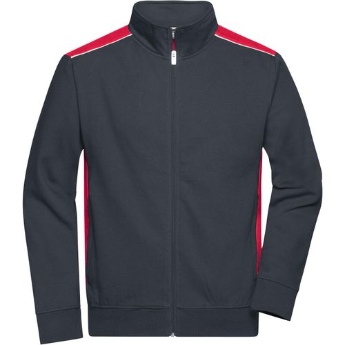 Men's Workwear Sweat Jacket - Sweatjacke mit Stehkragen und Kontrasteinsätzen [Gr. XL] (Art.-Nr. CA249072) - Strapazierfähige, pflegeleichte Baumwol...