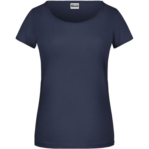 Ladies'-T - T-Shirt mit trendigem Rollsaum [Gr. XS] (Art.-Nr. CA250066) - 100% gekämmte, ringgesponnene BIO-Baumw...