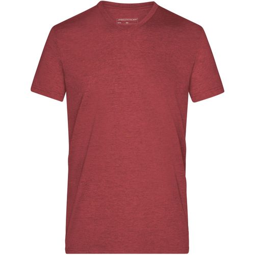 Men's Heather T-Shirt - Modisches T-Shirt mit V-Ausschnitt [Gr. M] (Art.-Nr. CA250485) - Hochwertige Melange Single Jersey...