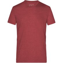 Men's Heather T-Shirt - Modisches T-Shirt mit V-Ausschnitt [Gr. M] (wine-melange) (Art.-Nr. CA250485)