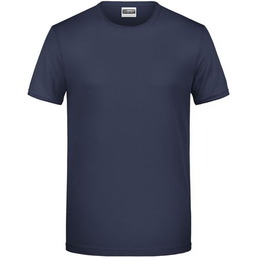 Men's-T - T-Shirt mit trendigem Rollsaum [Gr. XL] (Art.-Nr. CA251259) - 100% gekämmte, ringgesponnene BIO-Baumw...