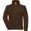 Ladies' Workwear Sweat Jacket - Sweatjacke mit Stehkragen und Kontrasteinsätzen [Gr. 4XL] (brown/stone) (Art.-Nr. CA253245)