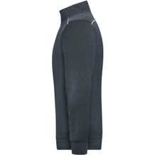 Workwear Half-Zip Sweat - SOLID - - Sweatshirt mit Stehkragen, Reißverschluss und Kontrastpaspel [Gr. M] (Grau) (Art.-Nr. CA253750)