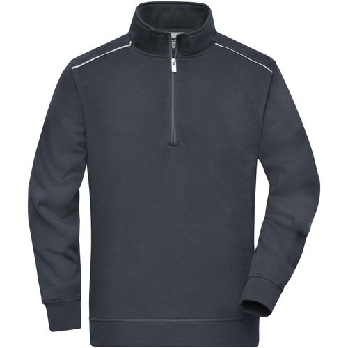 Workwear Half-Zip Sweat - Sweatshirt mit Stehkragen, Reißverschluss und Kontrastpaspel [Gr. M] (Art.-Nr. CA253750) - Strapazierfähige, pflegeleichte Baumwol...