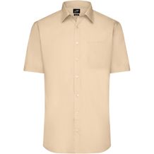 Men's Shirt Shortsleeve Poplin - Klassisches Shirt aus pflegeleichtem Mischgewebe [Gr. S] (stone) (Art.-Nr. CA255472)